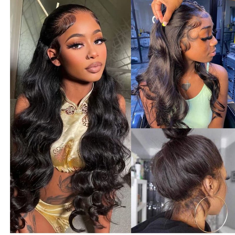 catti 360 Lace Front Wigs Human Hair Body Wave 360 Full Lace Frontal Wigs Pre Plucked 360 HD Transparent Lace Frontal Human Hair Wigs For Black Women 360 Body Wave Lace Front Wig 28 Inch